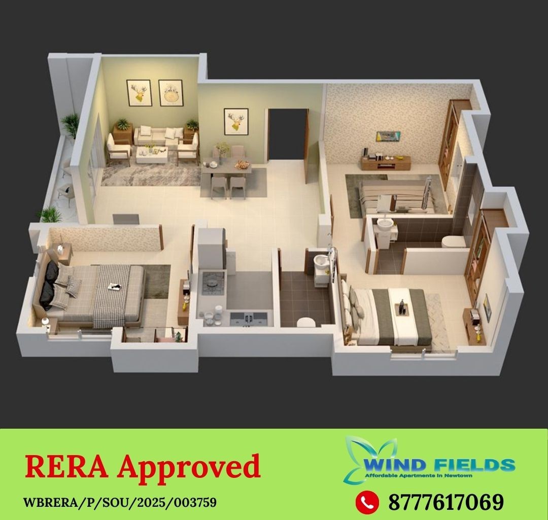 Best 3BHK Apartment Complex in Newtown Action Area 3